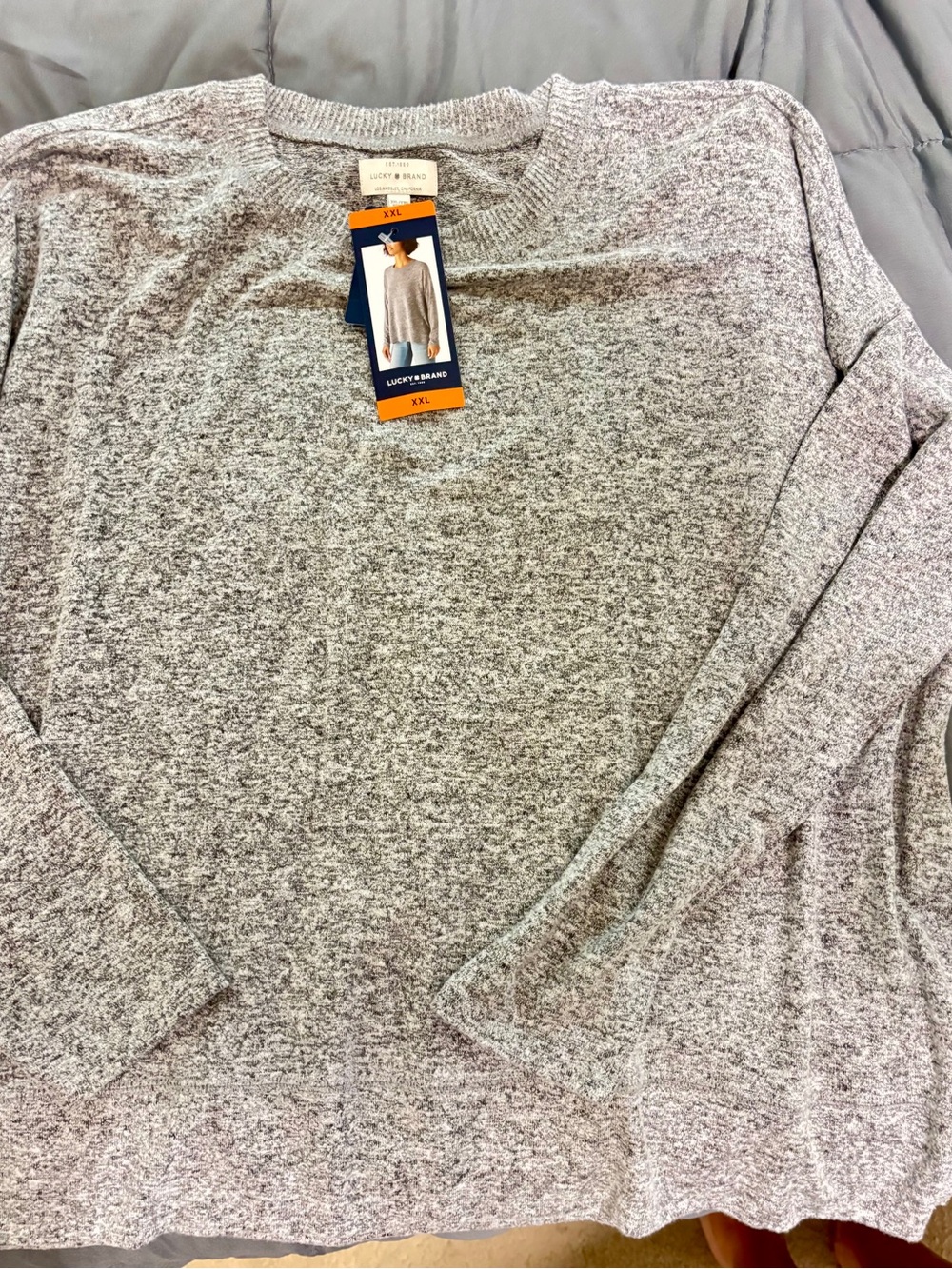 Lucky Brand Heather Gray Crewneck Sweater